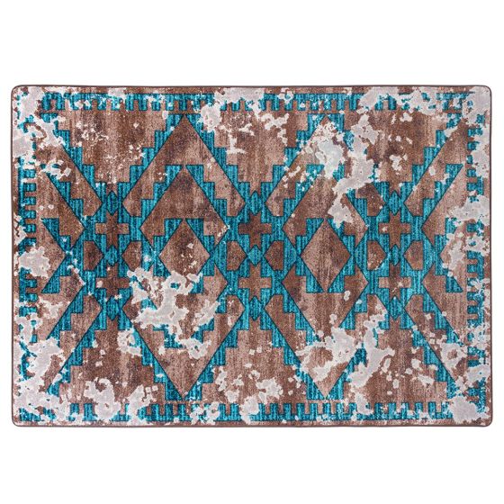 Distressed Fresco Rug - Turquoise