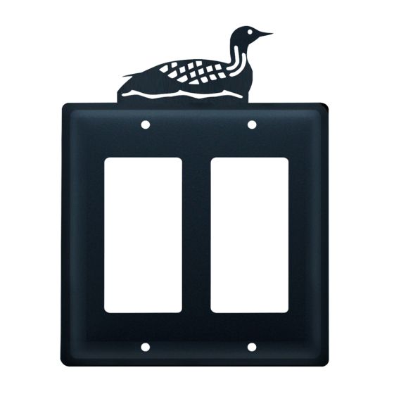 Wrought Iron Loon Double GFI Cover
