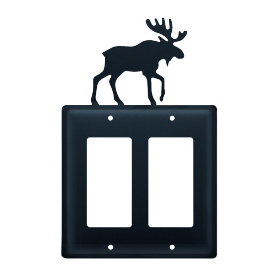 Wrought Iron Moose Double GFI Cover