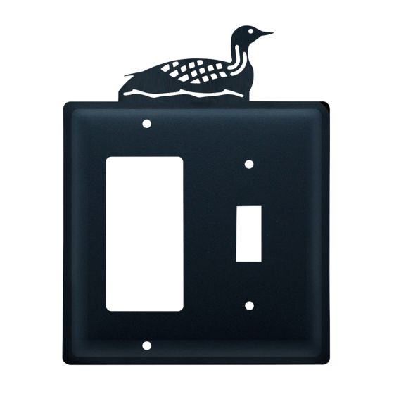Wrought Iron Loon Double GFI/Switch Cover