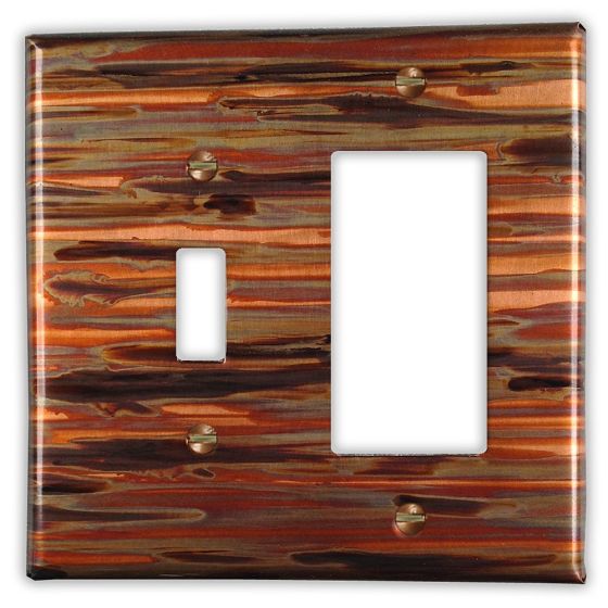 Enchantment Horizontal 1 Toggle 1 Rocker/GFI Copper Switch Plate