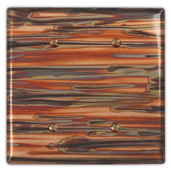 Enchantment Horizontal 2 Blank Copper Switch Plate
