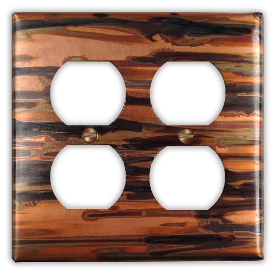 Enchantment Horizontal 2 Outlet Copper Switch Plate