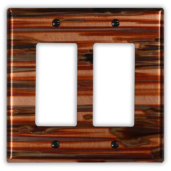 Enchantment Horizontal 2 Rocker/GFI Copper Switch Plate