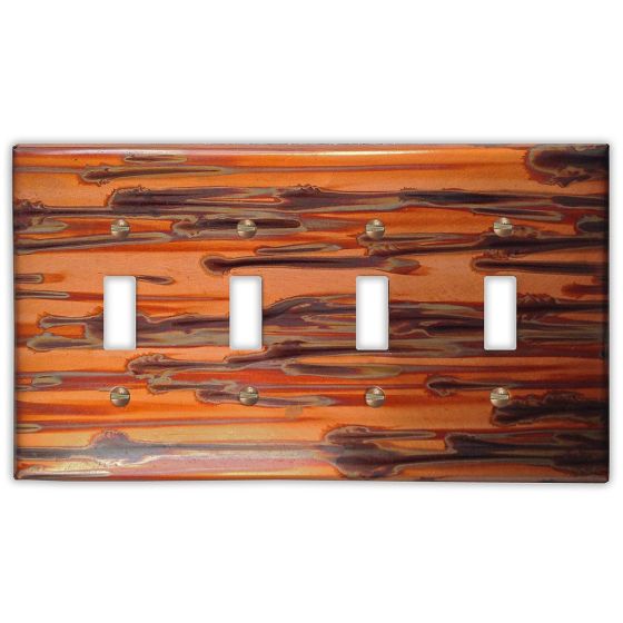 Enchantment Horizontal 4 Toggle Copper Switch Plate