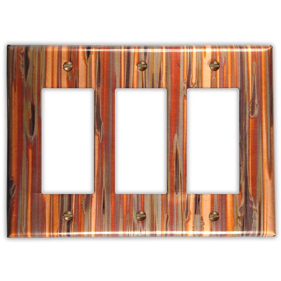 Enchantment Vertical 3 Rocker/GFI Copper Switch Plate