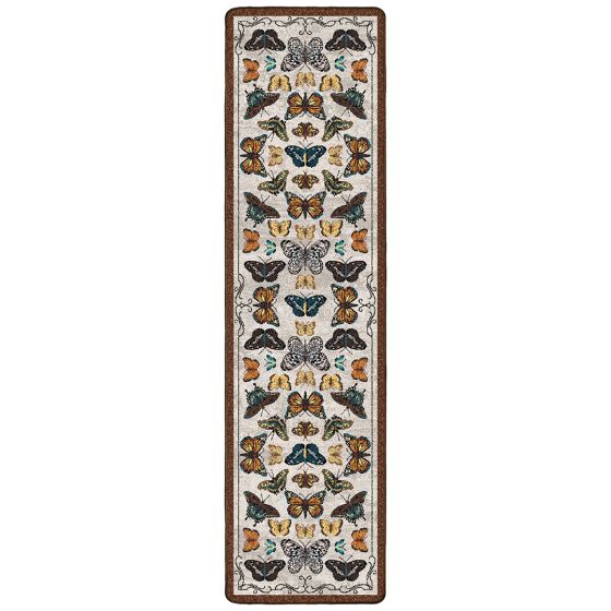 English Collector Cabinet Runner Rug - Butterfly Multi
