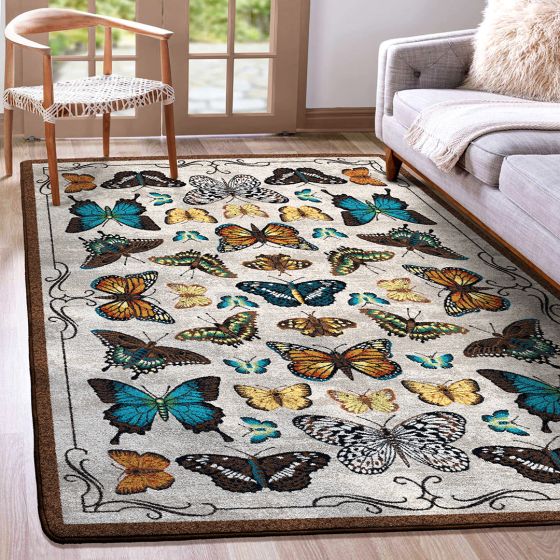 English Collector Cabinet Rug - Butterfly Multi