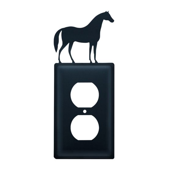 Wrought Iron Horse Single Outlet Cover