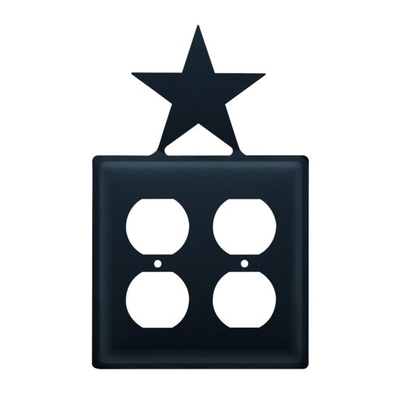 Wrought Iron Star Double Outlet Cover