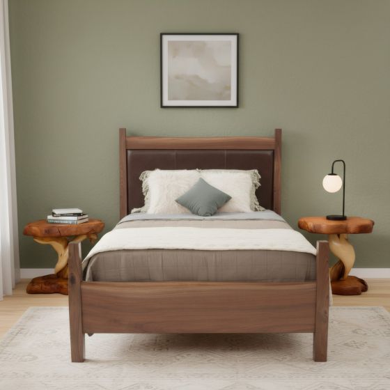 Juniper End Table: Some lifestyle images are created with AI for visualization purposes. Crafted from natural solid wood, each piece is unique and will vary.