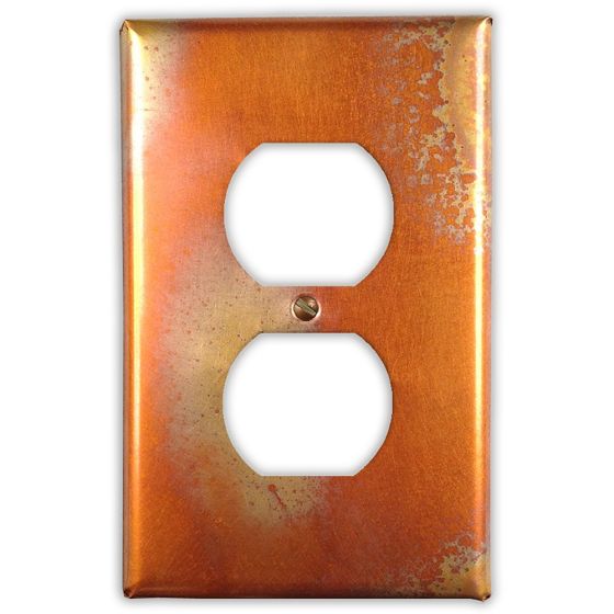 Flamed 1 Outlet Copper Switch Plate