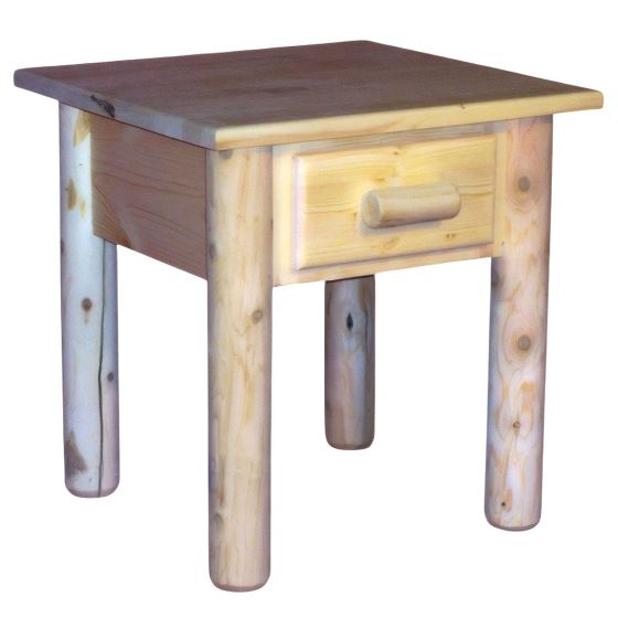 HIDDEN LAKE 1 DRAWER LOG NIGHTSTAND