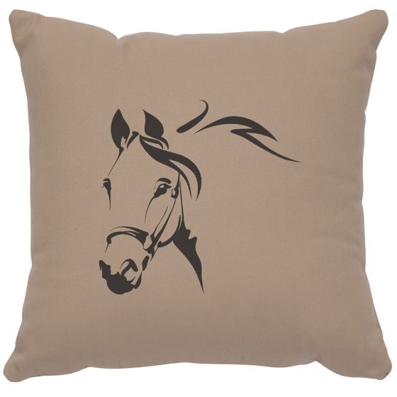 Horse Profile Image Decor Pillow - Alabaster Cotton