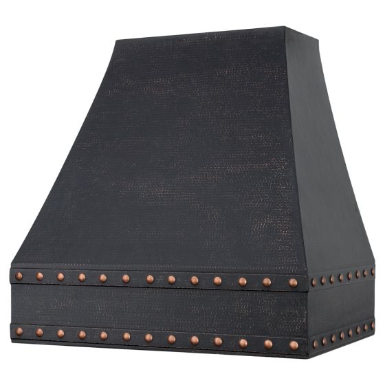 36" Correa Glazed Black Hammered Copper 1250 CFM Wall Mounted Range Hood