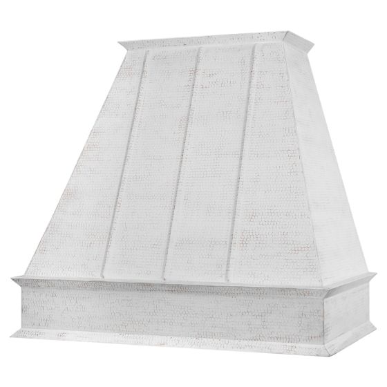 38" Euro Glazed White Hammered Copper 1250 CFM Wall Mounted Range Hood