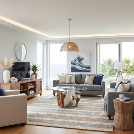 Coastal White Coffee Table