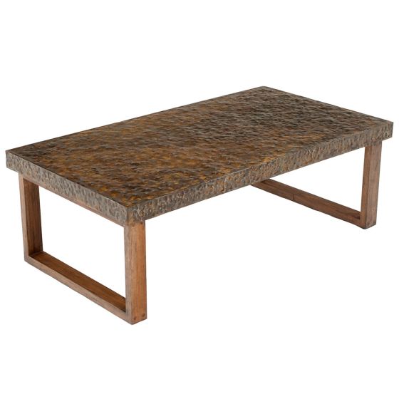 Industrial Chic Hand Hammered Metal Coffee Table
