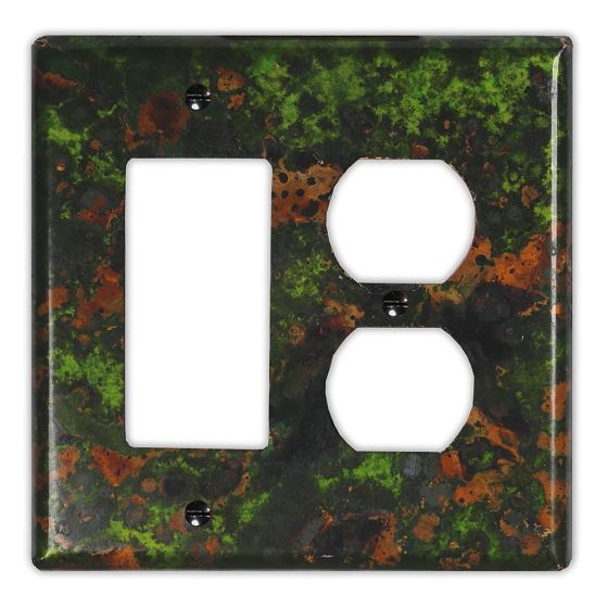 Irish Moss 1 Rocker/GFI 1 Outlet Copper Switch Plate