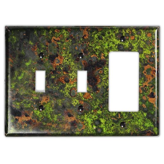 Irish Moss 2 Toggle 1 Rocker/GFI Copper Switch Plate