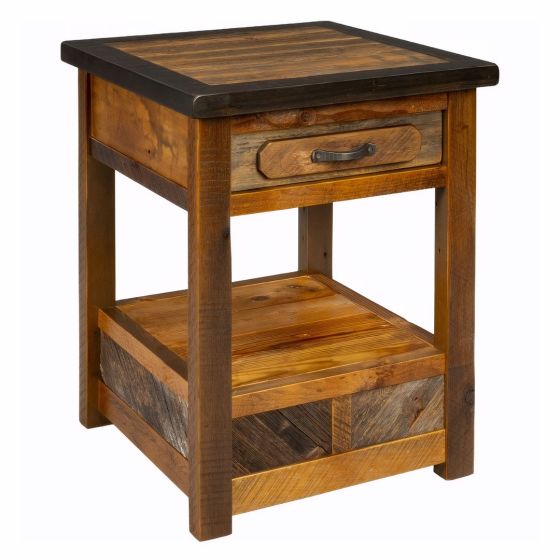 JACKSON HOLE 1 DRAWER OPEN BARN WOOD NIGHTSTAND