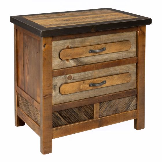 JACKSON HOLE 2 DRAWER BARN WOOD NIGHTSTAND