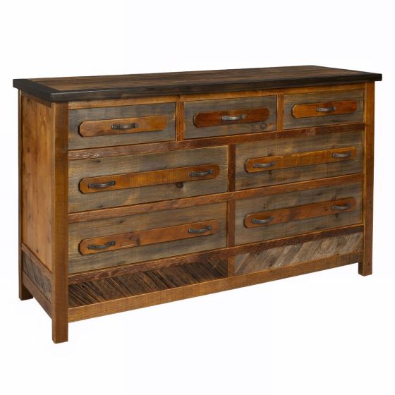 JACKSON HOLE 7 DRAWER BARN WOOD DRESSER
