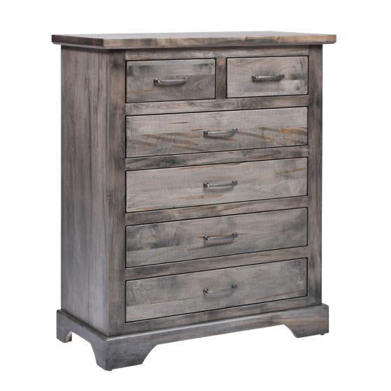 Kimberley Weathered Maple Chests of Drawers - 6 Drawer - Carbon Finish