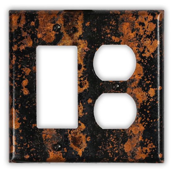 Irish Moss 1 Rocker/GFI 1 Outlet Copper Switch Plate