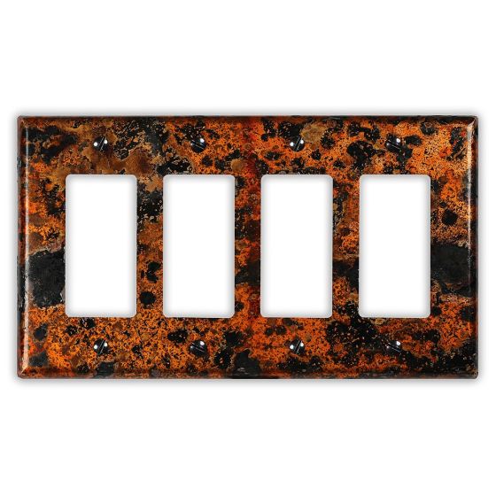 Leopard 4 Rocker/GFI Copper Switch Plate
