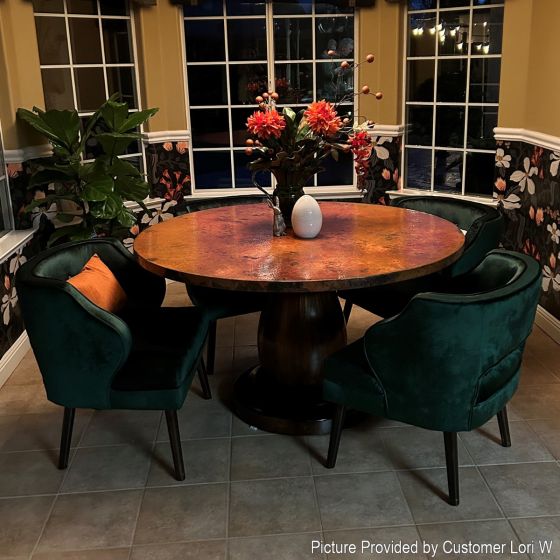 Hand Hammered Copper Pedestal Dining Table
