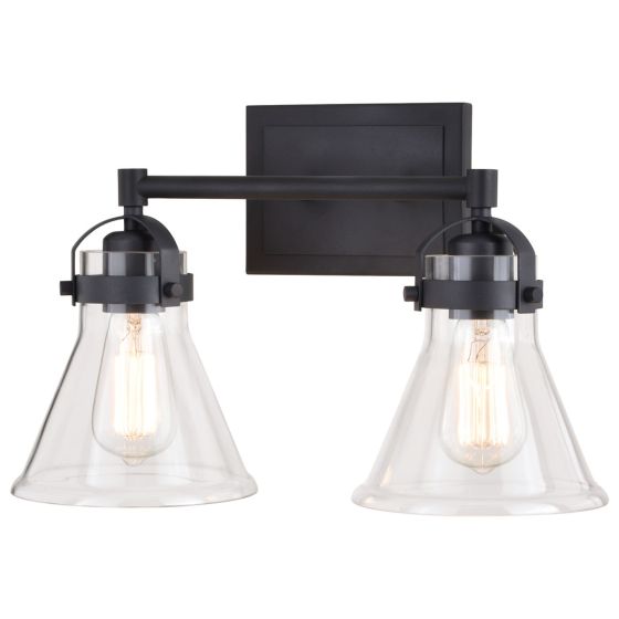 Mason 2-Light Charcoal Black Vanity Light