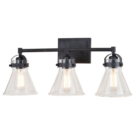 Mason 3-Light Charcoal Black Vanity Light