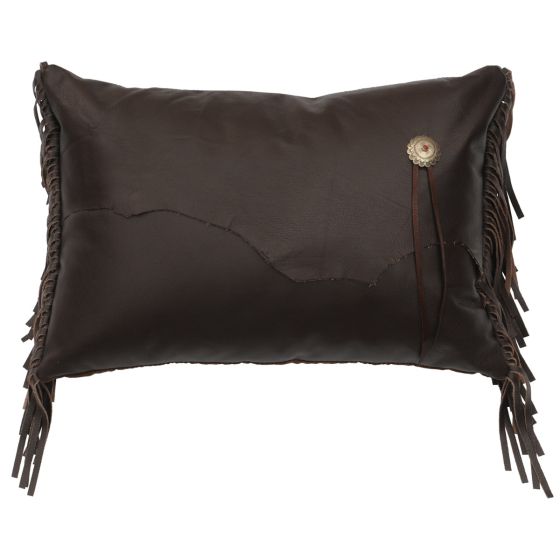 Mesa Espresso Concho Leather Decor Pillow