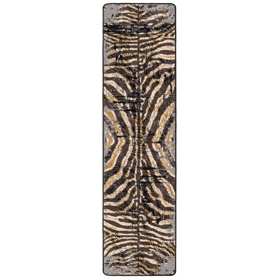 Midnight Zebra Runner Rug - Rawhide