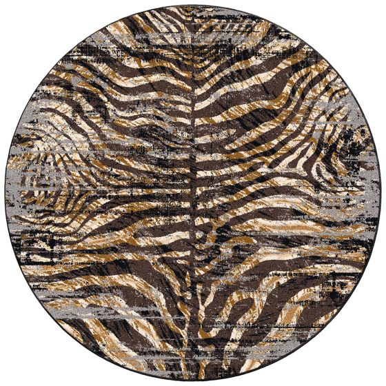 Midnight Zebra Area Rug - Rawhide