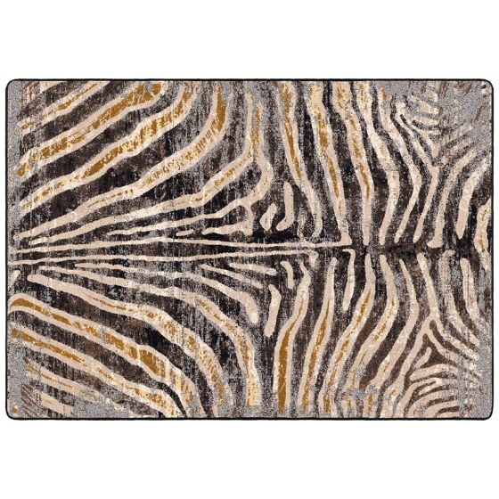 Midnight Zebra Entry Rug - Rawhide