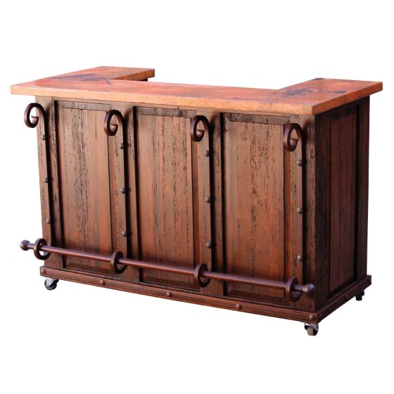 Miss Kitty's Dual Level Hammered Copper Bar - Front View