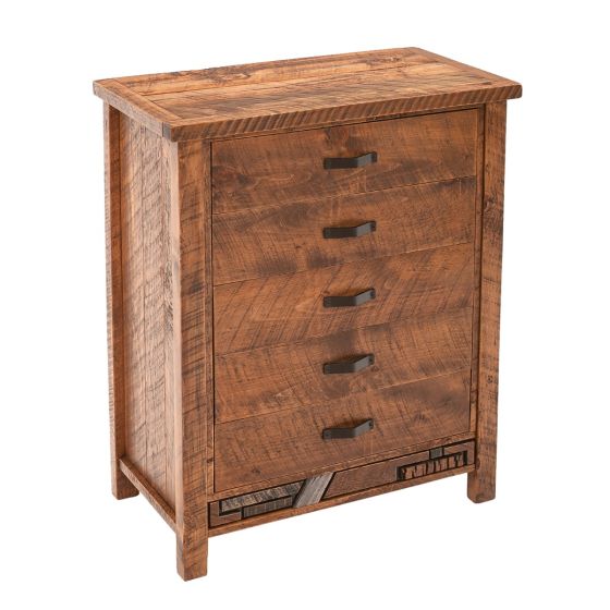 Rustic Mosaic 5 Drawer Barnwood Chest