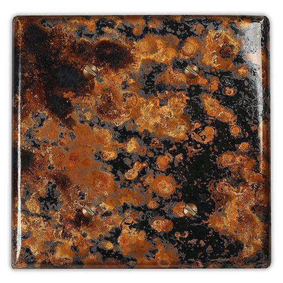 Mottled 2 Blank Copper Switch Plate