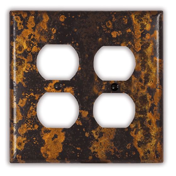 Mottled 2 Outlet Copper Switch Plate