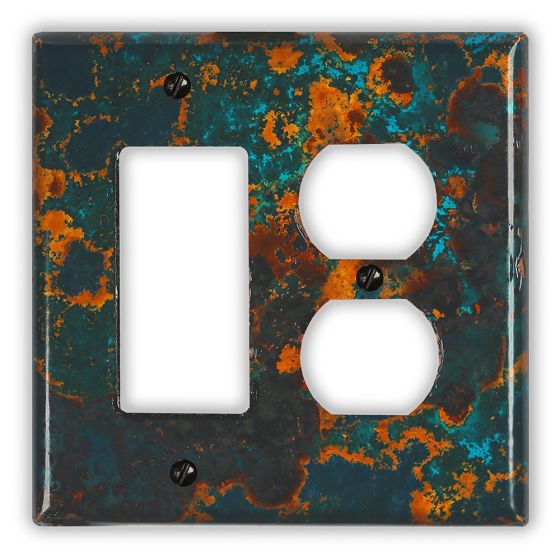 Mystic Topaz 1 Rocker/GFI 1 Outlet Copper Switch Plate