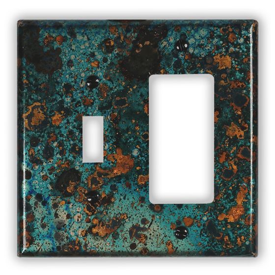 Mystic Topaz 1 Toggle 1 Rocker/GFI Copper Switch Plate