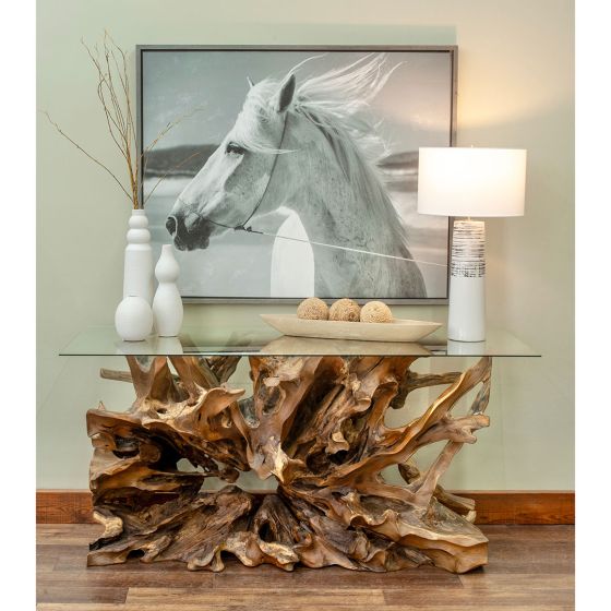 Naturally Rustic Teak Root Console Table