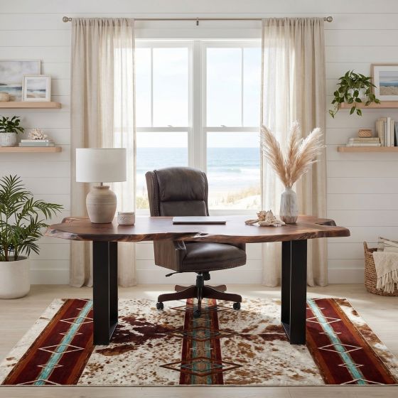 Real Wood Desk: Some lifestyle images are created with AI for visualization purposes. Crafted from natural solid wood, each piece is unique and will vary.