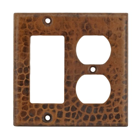 Oil Rubbed Bronze Hammered Copper GFI/Outlet Wall Plate Cover