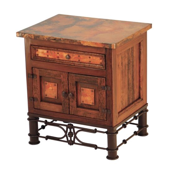 Pablo Country Hammered Copper Enclosed Nightstand