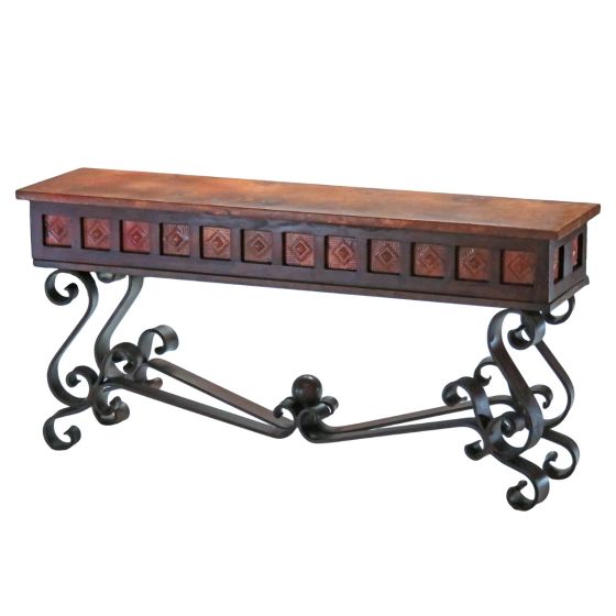 Patricia Hammered Copper Alma Console Table