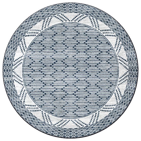 Patterned Stripe Rug - Fresh Blue