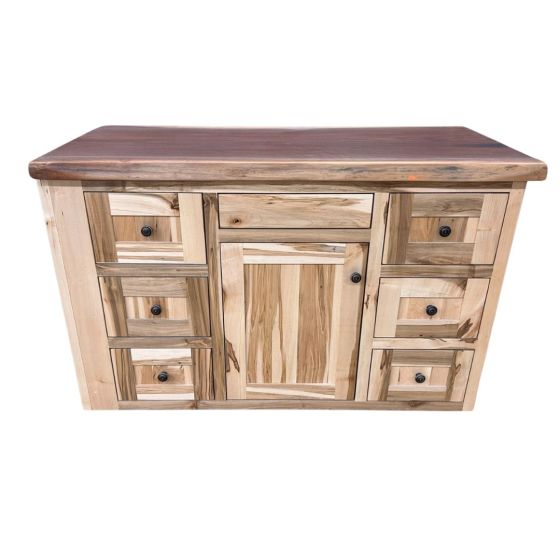 Maple Meadows Rustic Bathroom Vanity With Live Edge Walnut Top